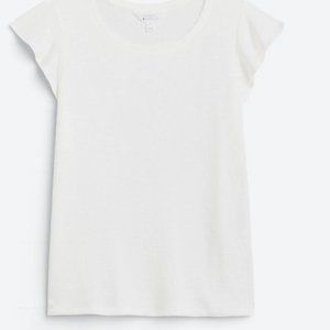 Market & Spruce Luisa Flutter Sleeve Knit Top, XXL, white